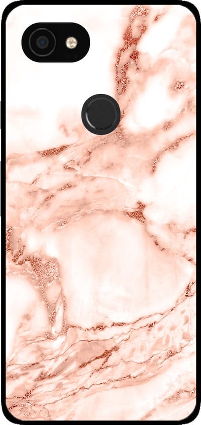 Smartphonica Telefoonhoesje voor Google Pixel 2 XL met marmer opdruk - TPU backcover case marble design - Wit Rosé Goud geschikt voor Google Pixel 2 XL