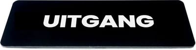 Deurbordje met tekst uitgang - Zwart/wit - Formaat 150 x 50 mm x 1,6mm - incl. plakstrip