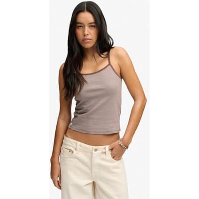 Superdry Athletic Essentials Cami Slanke Pasvorm Brown Grootte: 34