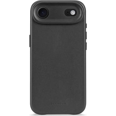 DECODED Leren Hoesje voor iPhone 17 Air - Premium ECCO Leer - Geschikt voor MagSafe - 1,2 Meter Valbescherming - Camerabescherming - Krasbestendig - Metalen Knoppen - Zwart