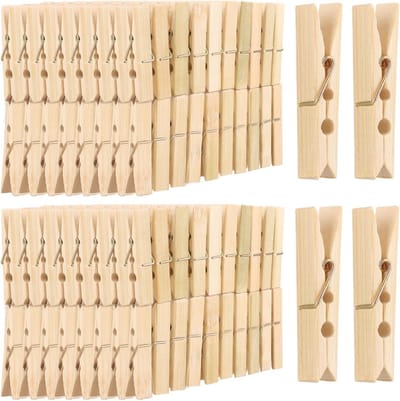 400 Stuks Houten Wasknijpers 6 cm - Duurzame Mini Clips voor Was, Kantoor, Foto's en Creatieve Projecten