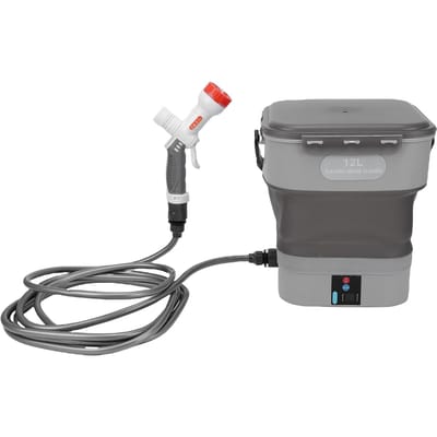 Op Batterijen Werkende Spuitbus Oplaadbaar Draagbare Elektrische Waterdruk Auto Wasmachine Met 12L Opvouwbare Watertank Voor Huis Tuin lichtgrijze kleur