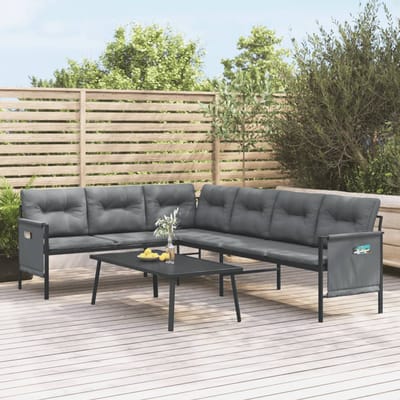 vidaXL - 2-delige - Loungeset - staal - antracietkleurig