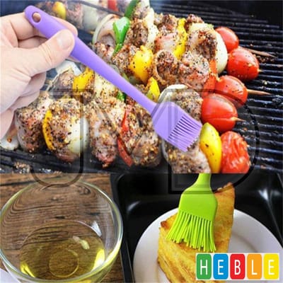 2x Bakkwasten - Boterborstel, Olieborstel, Invetkwast, Boterkwast, Barbecue Kwast, Siliconen en Paars - van Heble®