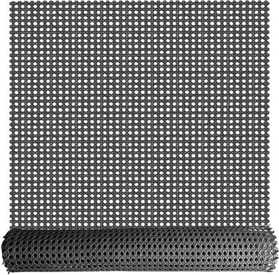 Plastic Zwart Riet Webbing voor Meubelbekleding - 24 Inch x 9.9 Feet, Duurzaam en Flexibel