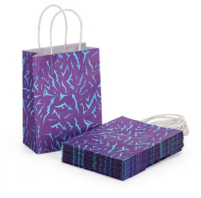 Dailygoods - 12 stuks Kpop verjaardagsfeestcadeauzakjes demon, paars demonenenergiepatroon, geschenkzakjes, papieren zakjes van kraftpapier, voor snoepzakjes, afweg, verjaardag, feest, cadeautje
