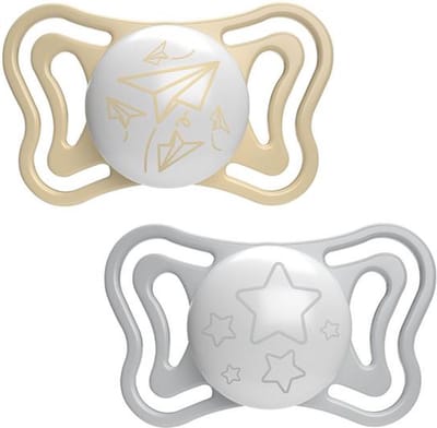 Chicco Physio Light siliconen lichtgevende fopspeenset van 6 tot 16 maanden. 2 stuks