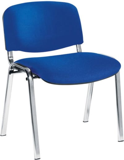 Vergaderstoel of conferentiestoel basic chroom frame zonder armleuningen Helblauw stof