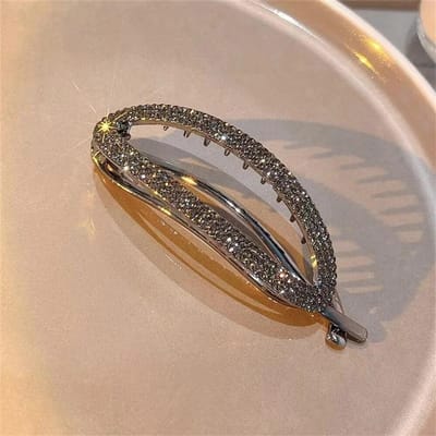 Glanzende strass haarspeldjes geometrische haarspeld voor vrouwen meisjes temperament paardenstaart haarspeldjes dagelijkse haaraccessoires zwart