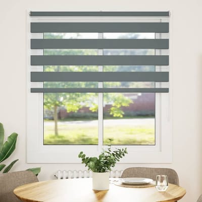 vidaXL - Zebra - rolgordijn - 120x100 - cm - stofbreedte - 115,9 - cm - donkergrijs