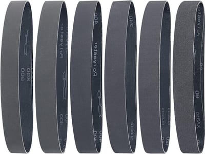 Hoge prestaties schuurbanden 25 x 762 mm - 12 stuks siliconencarbide schuurbanden voor messen slijpen en metaalbewerking, diverse korrelgroottes 60/120/240/400/600/800