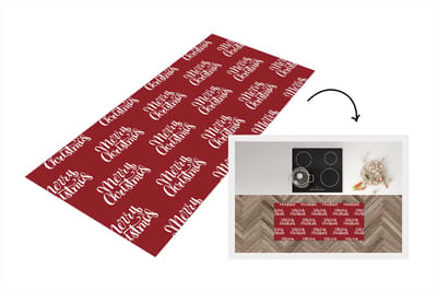 Keukenloper - Loper keuken - Quotes - Christmas - Patronen - Rood - Wit - 120x50 cm - Keukenloper vinyl