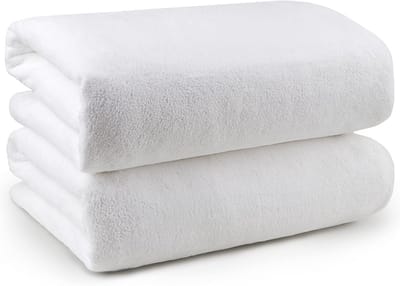 Zachte, Witte Microvezel Badhanddoeken - Zeer Absorberend en Sneldrogend (2 Stuks, 27 x 54 cm)