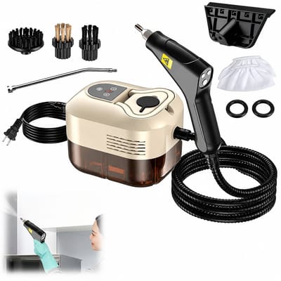 VHV Stoomreiniger - Handstoomreiniger - 1500 W - 1.2L Tank - Voor keuken, badkamer, vloeren - Beige