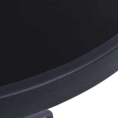 vidaXL - Tuintafel - 80 - cm - staal - en - glas - zwart