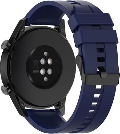 Cadorabo Silicone Bandje 20mm geschikt voor Samsung Galaxy Watch 42mm / S2 Classic / Sport in Donker Blauw - Armband Vervanging polsband geschikt voor Huawei Watch 2 geschikt voor Nokia Steel geschikt voor LG Watch Sport enz