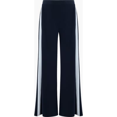 French Connection Crepe Wide Leg Stripe Navy/summer Wht Maat: XS | Wijde Broeken Outlet | Dames | Blauw