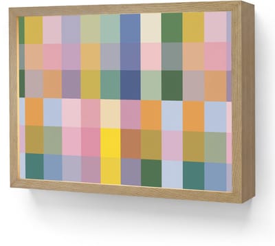 Wandlamp 40x30 cm - Oplaadbaar - Blokken - Vierkant - Patroon - Gekleurd - Wandlampen binnen woonkamer - Slaapkamer lamp - Decoratieve nachtlamp - Vloerlamp draadloos
