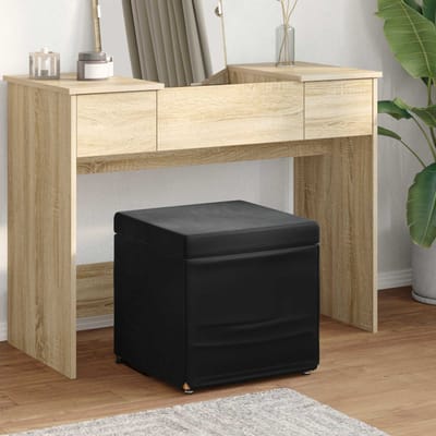 vidaXL - Kruk - Zwart - 41 - x - 41 - x - 40 - cm - Velvet - en - Geengineerd - Hout