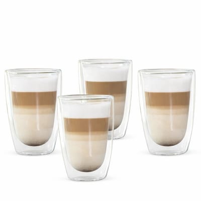 Hi Latte Macchiato glazen - 400ml - 4 stuks - Dubbelwandige Glazen - Dubbelwandige Theeglazen