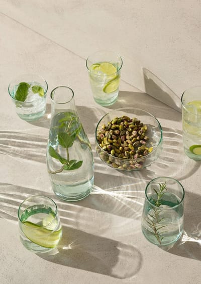 L.S.A. - Mia Tumbler Glas 410 ml Set van 4 Stuks - Gerecycled Glas - Transparant