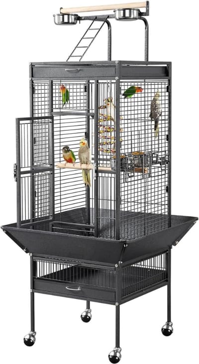 Aura® Kamervoliere - Vogelvoliere - Voliere - Zwart - 156cm x 66cm x 66cm