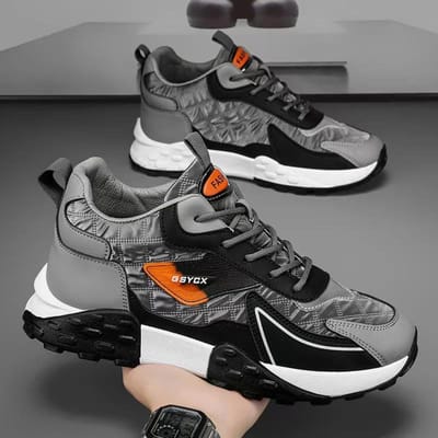 Herenschoenen Nieuwe Lente Casual Schoenen Sportieve Trendy Schoenen Heren High-top Dikke Zool Hoogtevergrotende Papa's Schoenen Trendy Schoenen 44 gray