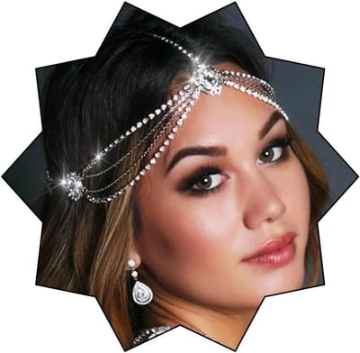 Elegante Kristallen Bruidsketting met Tassels en Strass voor Bruidskapsels en Feestelijke Gelegenheden