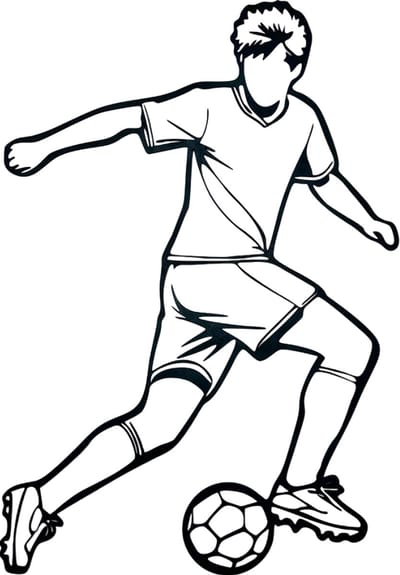 Voetbal - Voetballer - Hout - Sport - Zwart - 76x52 cm - Muurdecoratie - Wanddecoratie - Soccer - Jongenskamer - Kinderkamer - Decoratie voetbal