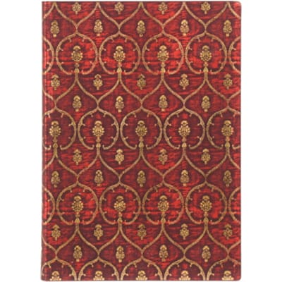 Paperblanks cahier, velvet dalmatic collection red velvet, flexi softcover, formaat midi 13 x 18 cm,