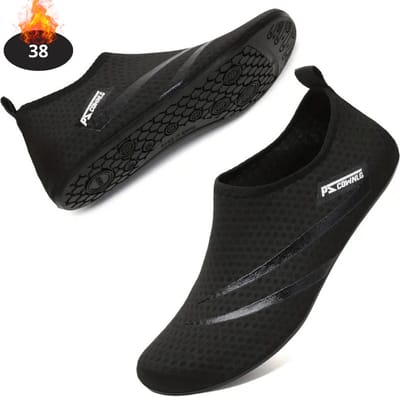 Nivard Waterschoenen Voor Kinderen & Volwassenen - Aqua Shoes - Aquaschoenen - Afzwemschoenen - Zwemles Schoenen - Zwart - 38