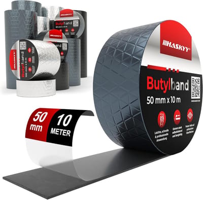 Waterdichte Butylband met Aluminiumfolie 50mm x 10m Antraciet