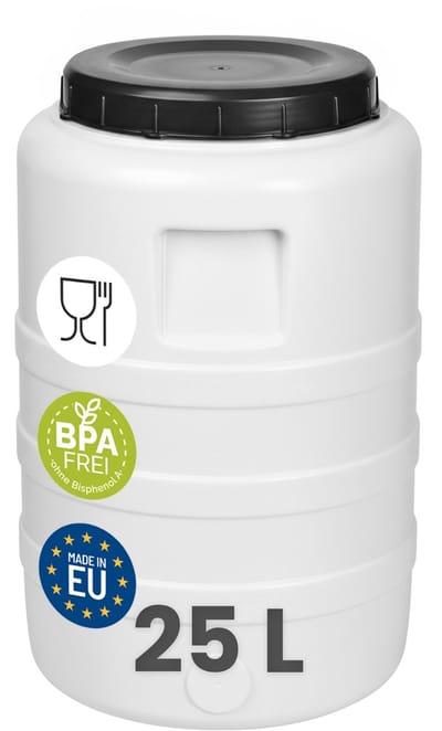 Garronda 25L Vat met wijde hals - Kuilvoer in vat – Bagagetrommel – Gistingsvat – Gistingscontainer – Voerton