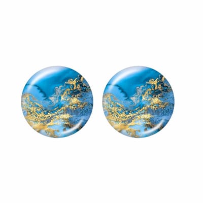 Clip Oorbellen- Earth - 2 cm blauw