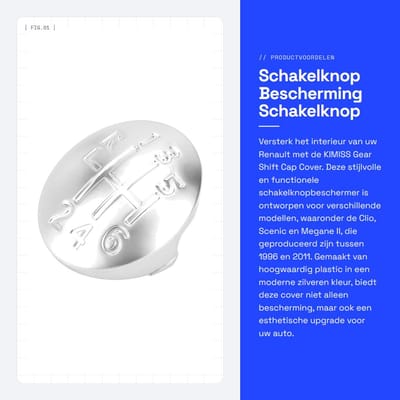Dailygoods- Versnellingspookkap - Beschermkap - Geschikt voor CLIO/SCENIC/MEGANE II - Plastic - Zilver - 100% Nieuw - Versnellingsknop