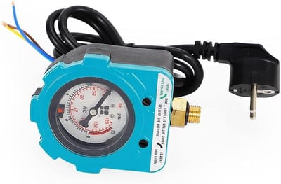 Drukschakelaar Waterpomp - Elektrische Controller - Automatische Waterdruk - Vrije Drukinstelling - 0-10 Bar - Blauw