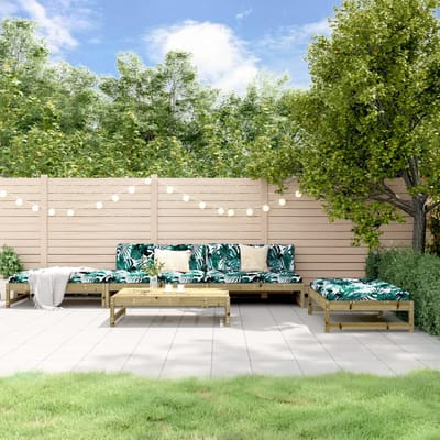 vidaXL - 5-delige - Loungeset - met - kussens - geïmpregneerd - grenenhout