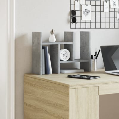 vidaXL - Bureau - organizer - Betongrijs - 34,5 - x - 15,5 - x - 35,5 - cm - Bewerkt - hout