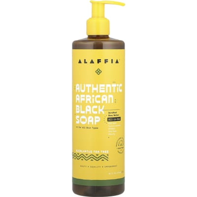 Savon Noir Africain Authentique, Eucalyptus Arbre à Thé, 476ml(16 oz liq.) yellow