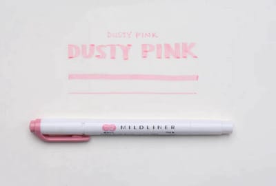 Zebra Mildliner Double-Sided Highlighter - Fine / Bold – Mild Dusty Pink / WKT7-MDP