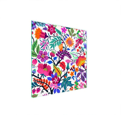 TMK ArtDeko - Serie - Beschermende Glazen Plaat - 50x52 cm - Bloemen