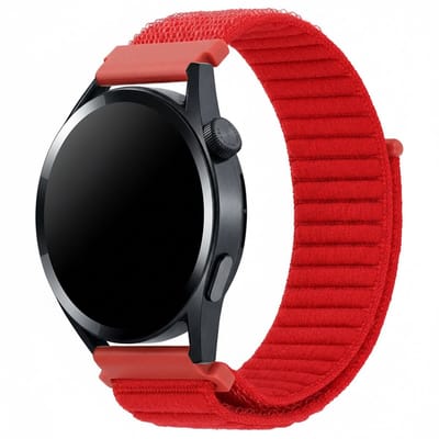Nylon bandje - geschikt voor Garmin Venu (2 Plus) / Venu SQ (2) / Vivomove (Style - Sport) / Vivoactive 3 / 5 / 6 / Forerunner 55 / 165 / 245 / 645 / 570 - 42mm - rood
