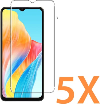 Glasplaatje Geschikt voor: OPPO A18 - 5x Screenprotector - screen protector - glas - bescherm - beschermglas