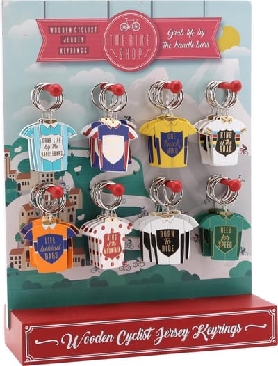 CGB THE BIKE SHOP WOODEN KEYRINGS set van 8