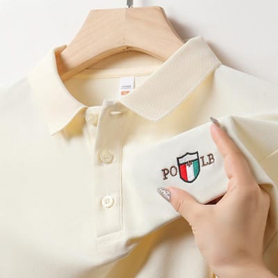 Business Casual POLO Shirt Heren Zomer Nieuwe Stijl Geborduurd T-shirt voor Jonge en Middelbare Leeftijd Mannen Korte Mouw Tops 4XL beige