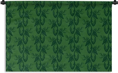 Wandkleed - Wanddoek - Patronen - Groen - Hert - 180x120 cm - Wandtapijt