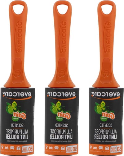 Evercare Gain Scented All-Purpose Lint Rollers, Orange, Pack of 3 (150 Sheets Total)