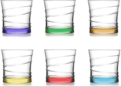 6-delige design waterglazen van hoogwaardig glas, sapglas, waterglas, drankglazen, 320 ml