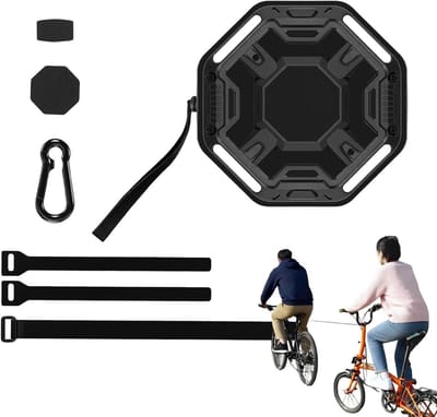 Fiets Sleepkabel - Oprolbare Trekband - Samen Fietsen - Valpreventie Ontwerp - 100 kg Draagvermogen - Zwart