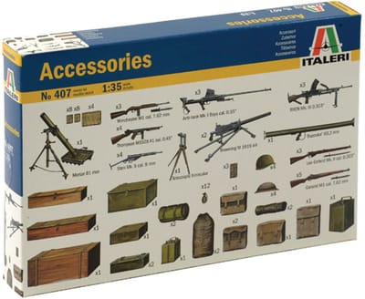 Italeri Modelbouwpakket Militaire voertuigen - 407 Accessoires Military Plastic - 1:35 - Modelbouw